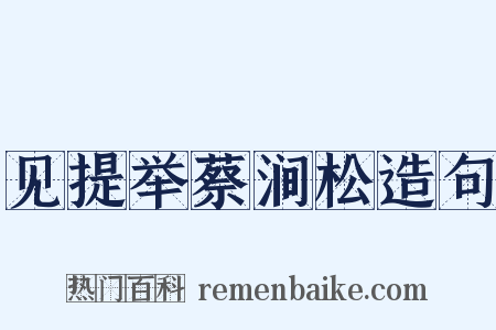 见提举蔡涧松造句是什么意思的图片